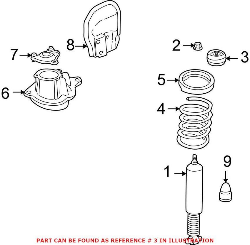 Volvo Strut Mount - Rear 8646101